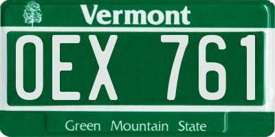 VT license plate OEX761