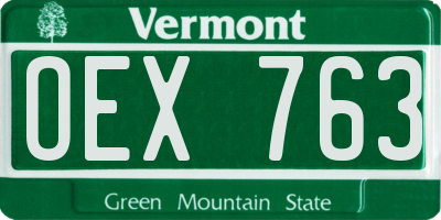 VT license plate OEX763