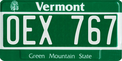 VT license plate OEX767