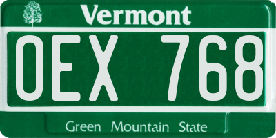 VT license plate OEX768