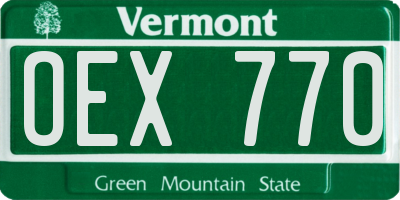 VT license plate OEX770