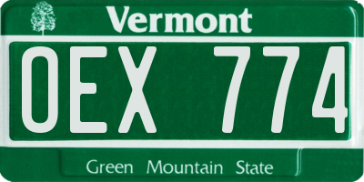 VT license plate OEX774