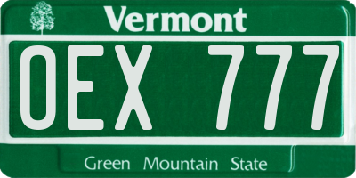 VT license plate OEX777