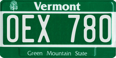 VT license plate OEX780