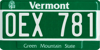VT license plate OEX781