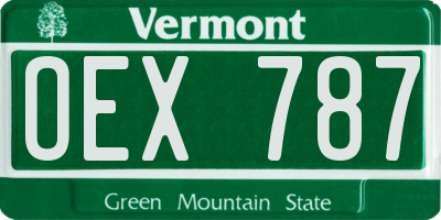 VT license plate OEX787