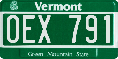VT license plate OEX791