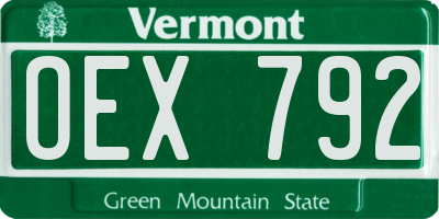 VT license plate OEX792