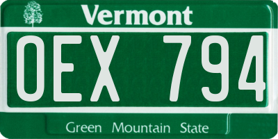 VT license plate OEX794