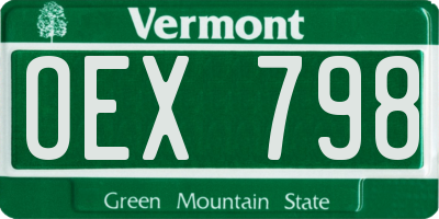 VT license plate OEX798