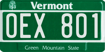 VT license plate OEX801