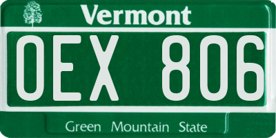 VT license plate OEX806