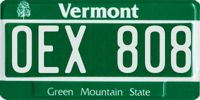 VT license plate OEX808
