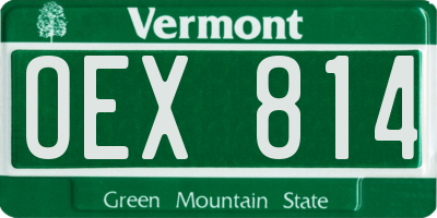 VT license plate OEX814
