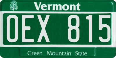 VT license plate OEX815