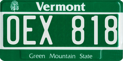 VT license plate OEX818