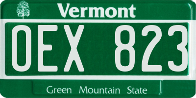 VT license plate OEX823