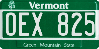 VT license plate OEX825