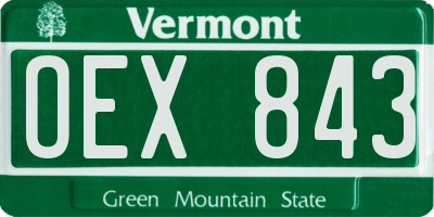 VT license plate OEX843