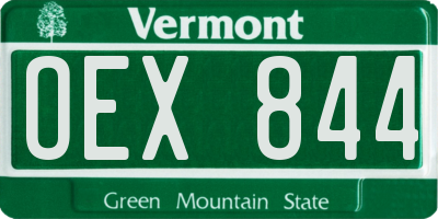 VT license plate OEX844