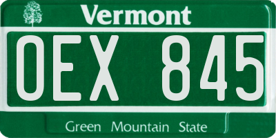 VT license plate OEX845
