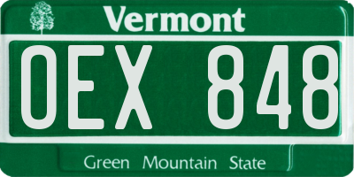 VT license plate OEX848