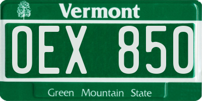 VT license plate OEX850