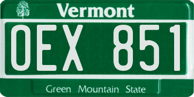 VT license plate OEX851