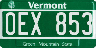 VT license plate OEX853