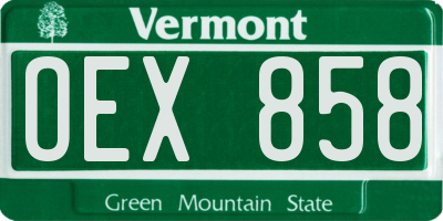 VT license plate OEX858
