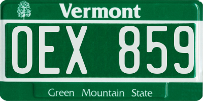 VT license plate OEX859