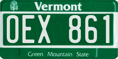 VT license plate OEX861