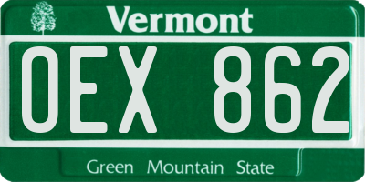 VT license plate OEX862
