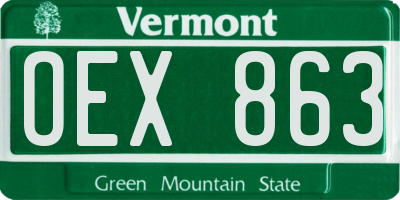 VT license plate OEX863