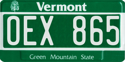 VT license plate OEX865