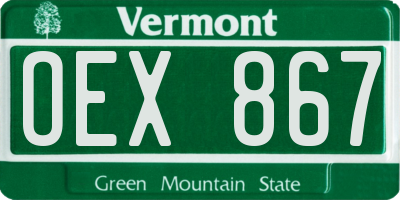 VT license plate OEX867