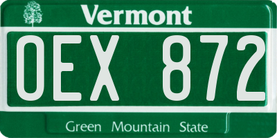 VT license plate OEX872