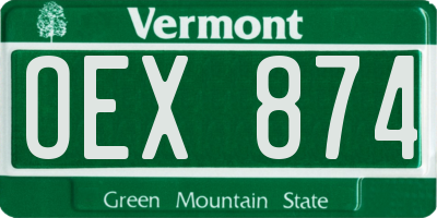 VT license plate OEX874