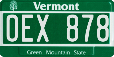 VT license plate OEX878