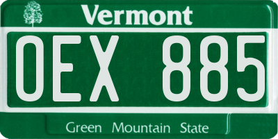 VT license plate OEX885