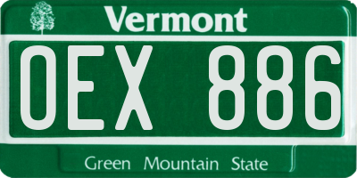 VT license plate OEX886