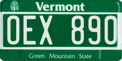 VT license plate OEX890