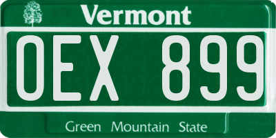 VT license plate OEX899