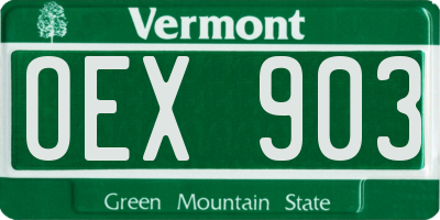 VT license plate OEX903