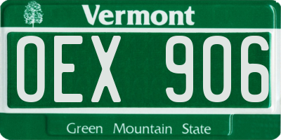 VT license plate OEX906