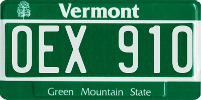 VT license plate OEX910
