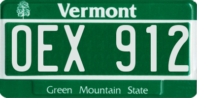 VT license plate OEX912