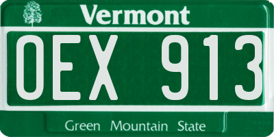 VT license plate OEX913