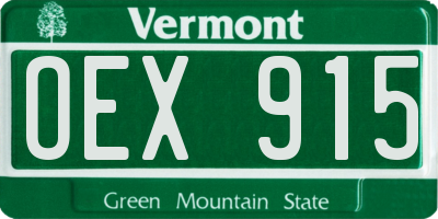VT license plate OEX915