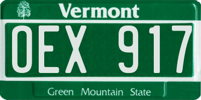 VT license plate OEX917